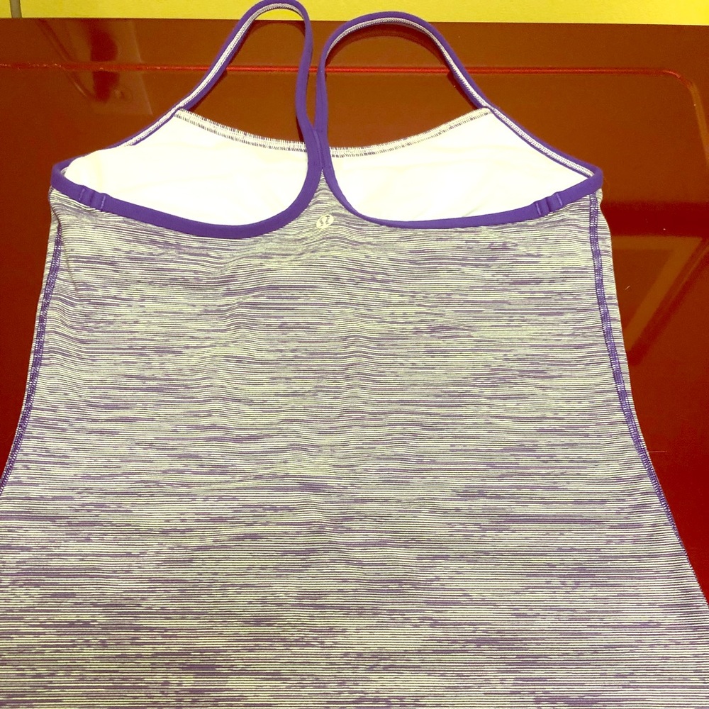 lululemon racer back purple tank- built in bra
